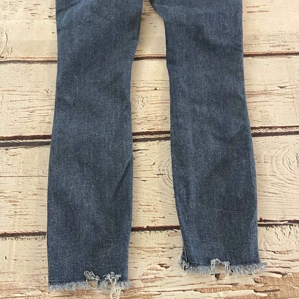 Abercrombie & Fitch Harper Low Rise Ankle Jeans Size 24/00r Blue Side Stripes‎